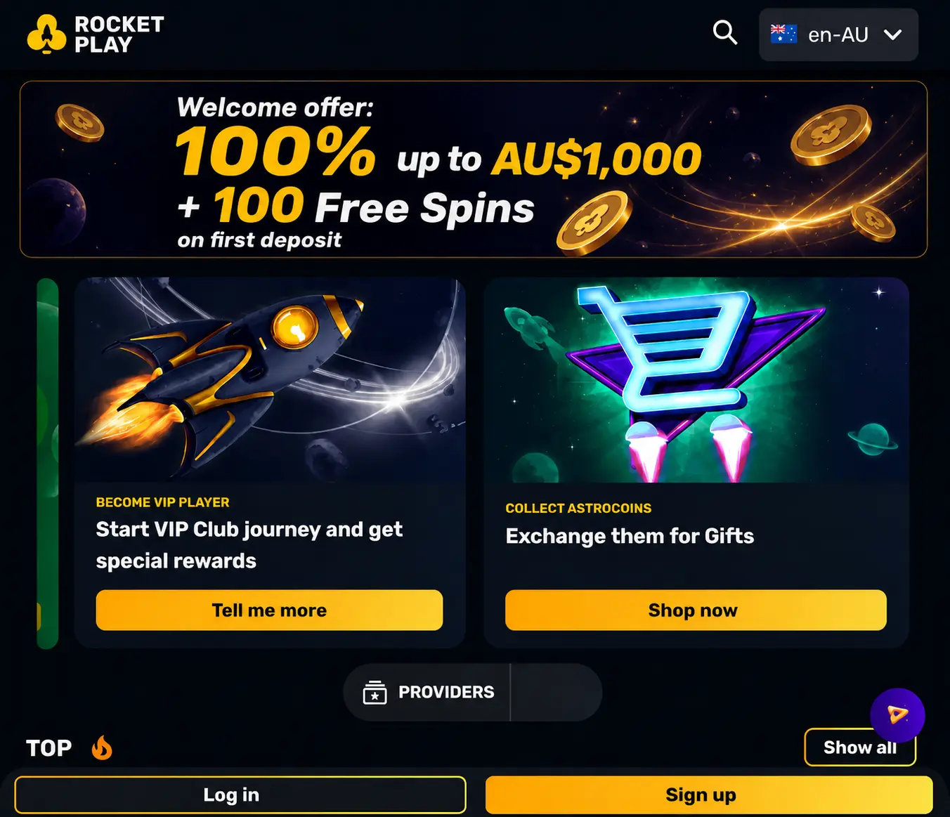 AU$1,000 welcome bonus and 100 free spins offer